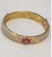 Red Flower Stone with white Pearl Bangle